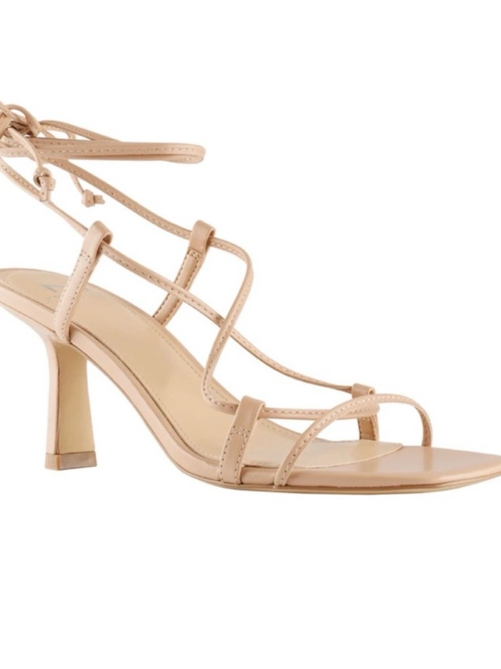 NIB Marc Fisher Nollyn Light Natural Strappy Square-Toe Sandals 8M